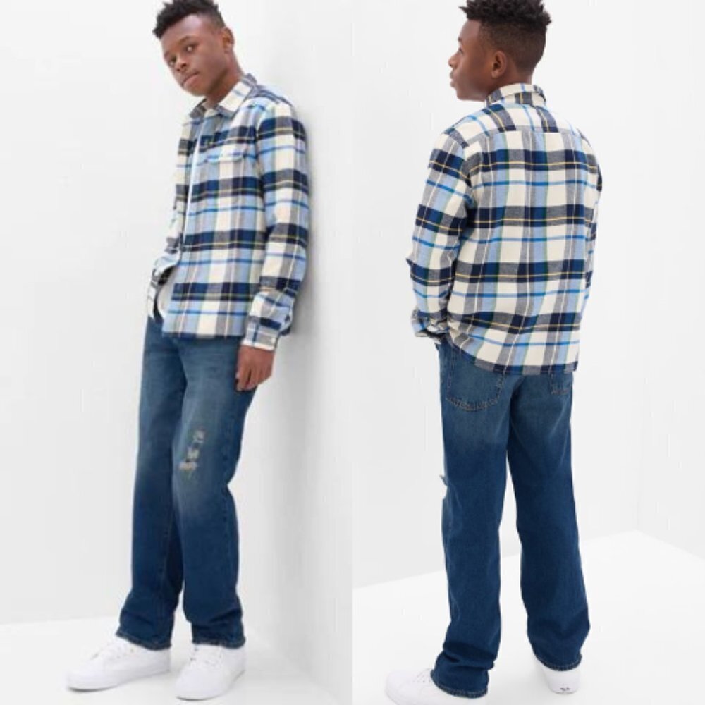 New Gap Teen Original Fit Jeans Medium Indigo Blue 30742